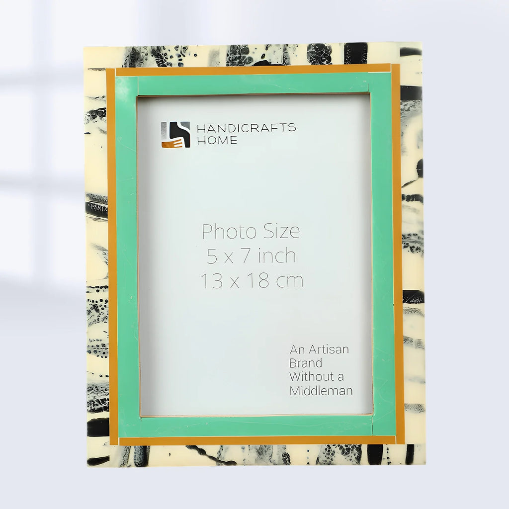 Picture Frames Abstract Ink Art Collection Resin Inlay - Green, 4x6 & 5x7