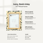 Picture Frames Abstract Ink Art Collection Resin Inlay - Ivory, 4x6 & 5x7