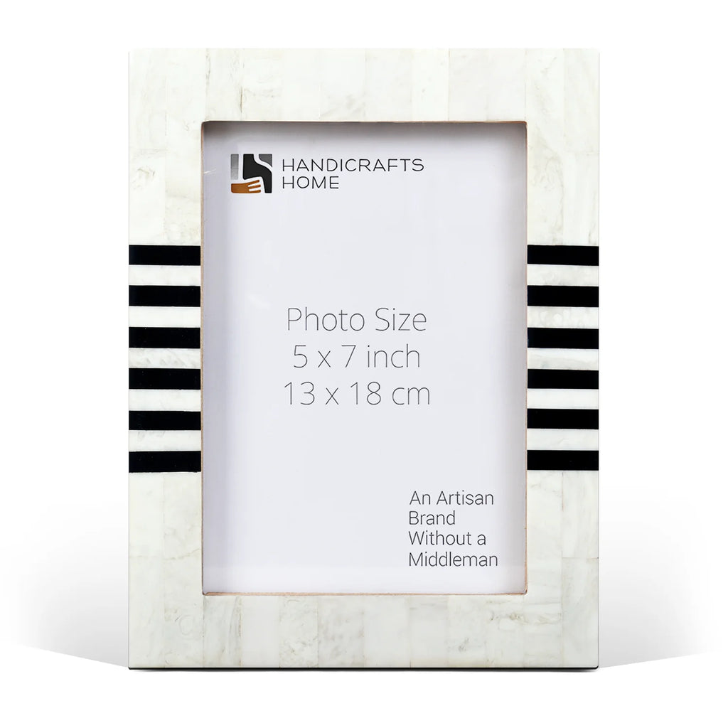Contour Lado Modern Black & White Resin Inlay Picture Frames