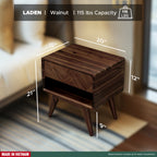 Laden Handcrafted Solid Wood Nightstand