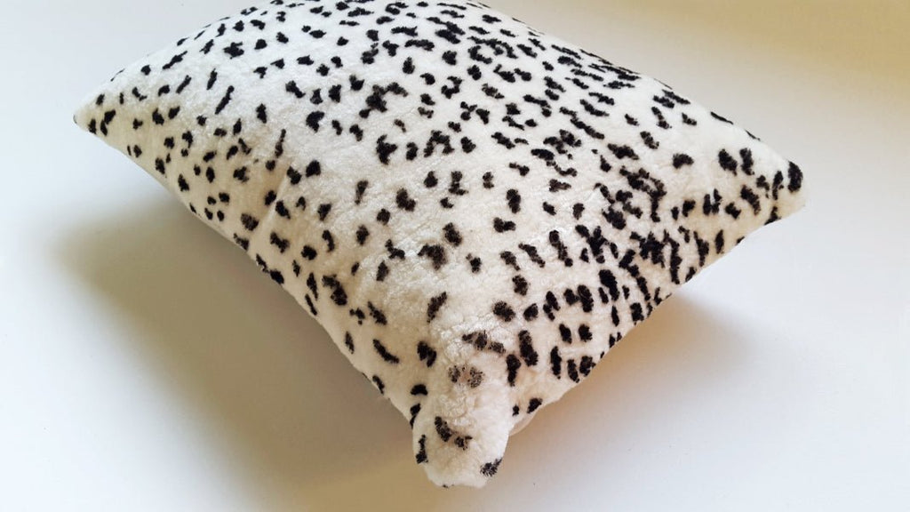 Shearling Leopard Square Pillow