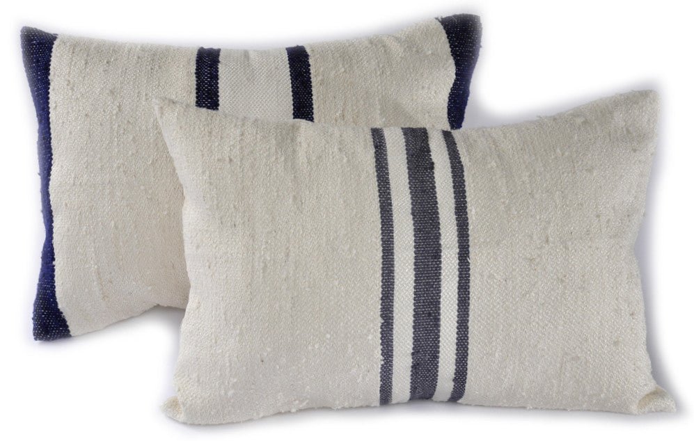 Central Striped Silk Pillow