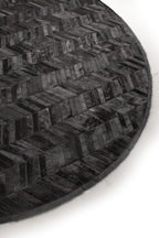 ROUND HERRINGBONE – Large Designer Cowhide Rug