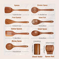 9PCS Wooden Spoons For Cooking, Wooden Utensils For Cooking With Utensils Holder, Teak Wooden Kitchen Utensils Set