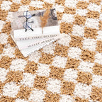 Kieu Mustard & Ivory Checkered Area Rug