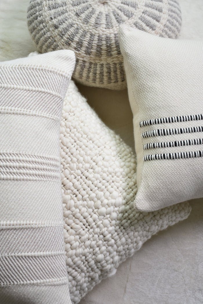 Merino Wool Striped Throw Pillow