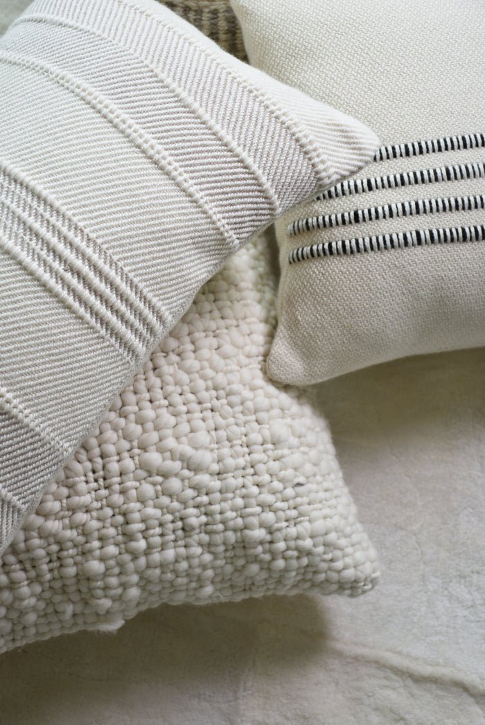 Merino Wool Striped Throw Pillow