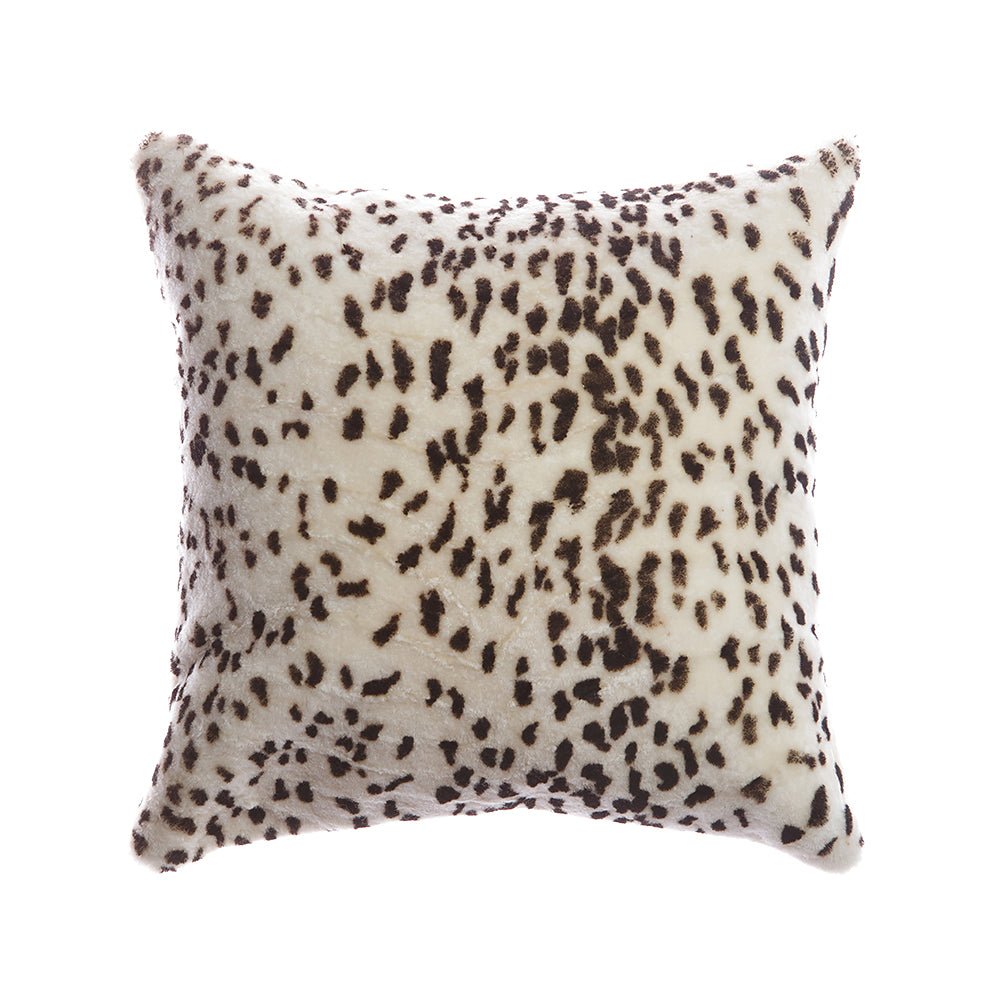 Shearling Leopard Square Pillow