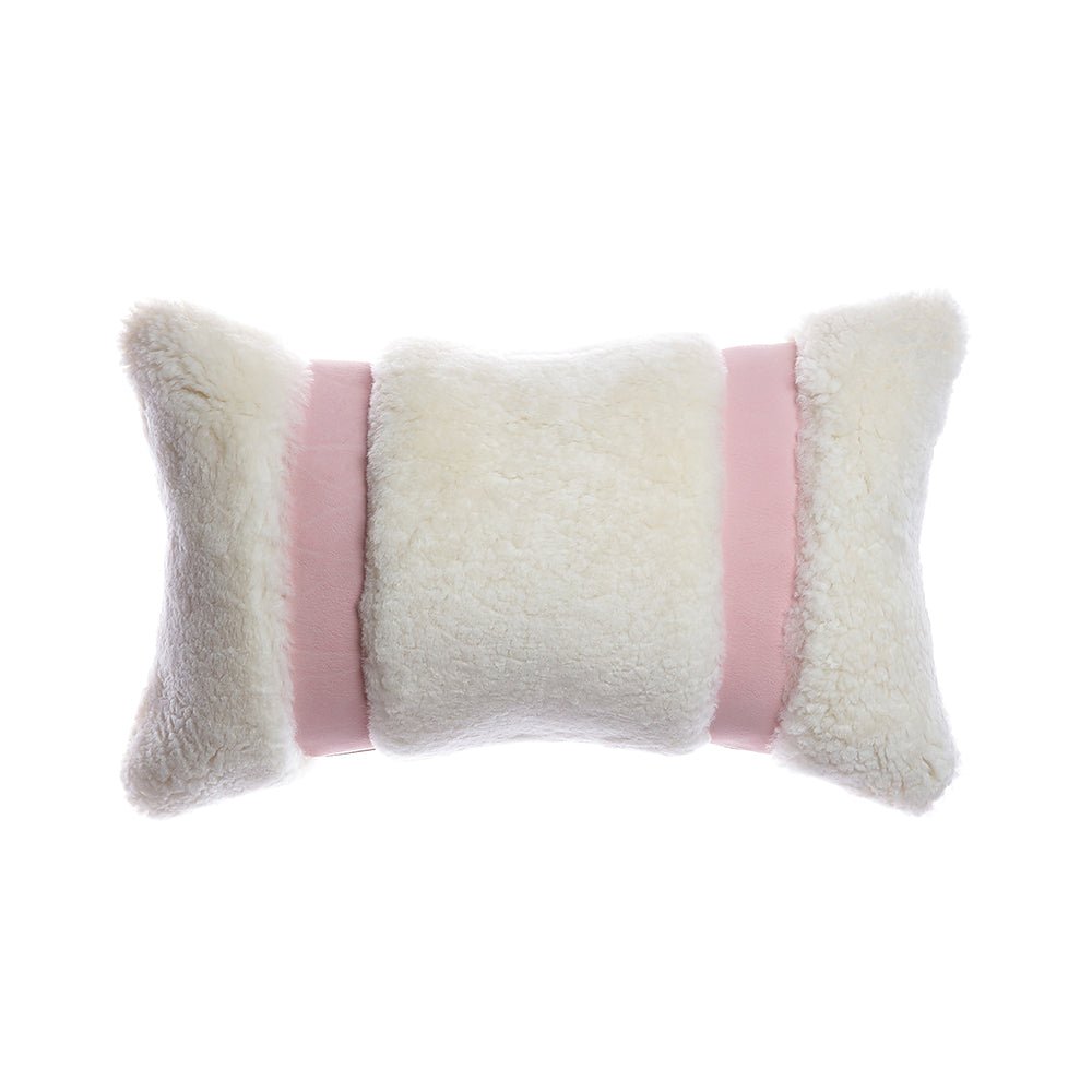 Shearling & Leather Lumbar Pillow