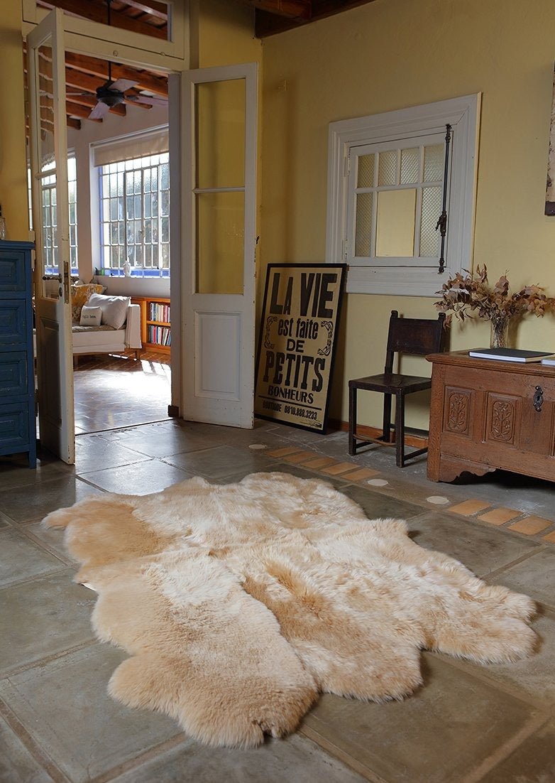 Six Piece Sheepskin Area Rug