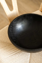 Hand-Carved Large Charred Wood Bowl