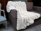 Shabby Chic Cable Knit Throw