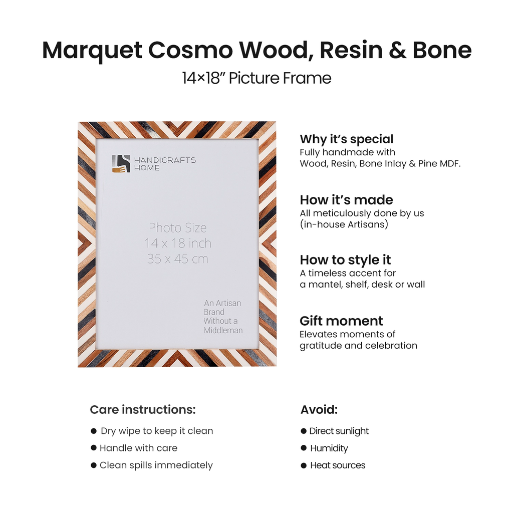 Picture Frames Marquet Cosmo Pattern Resin Inlay Collection in 8 Sizes, Pack of 2