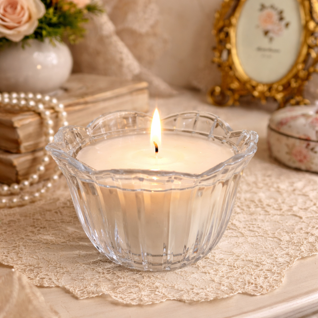 Big Clear Crystal Lidded Candy Dish