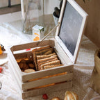 Rustic Wooden Storage Crate with Chalkboard Lid