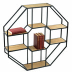 Iron and Wood Hexagonal Shelf