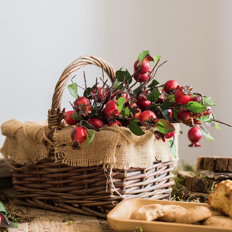 Artificial Fruit Pomegranate Fruit Bouquet 12" Tall