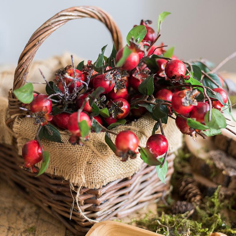 Artificial Fruit Pomegranate Fruit Bouquet 12" Tall