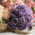 Artificial Silk Rose Flower Bouquet Small in Various Colors