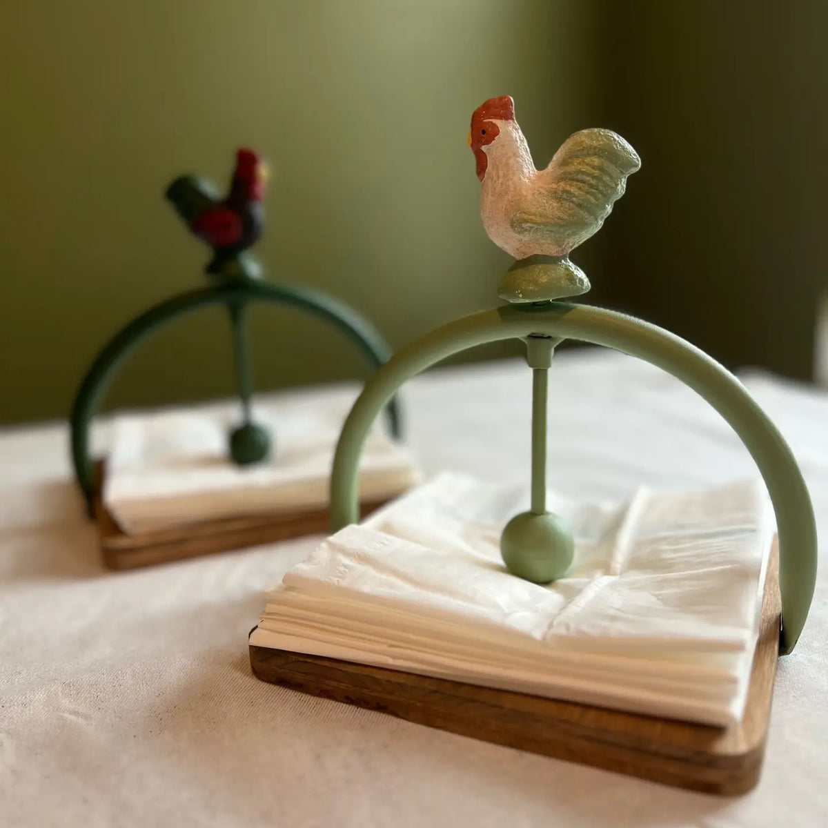 IRON ROOSTER NAPKIN HOLDER