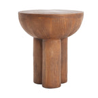Iris Outdoor Patio Three-Legged Wood-Grain Side Table