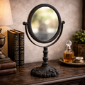 Classic Round Cast Iron Pivoting Vanity Mirror