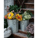 Beveled Zinc Planters With Handles