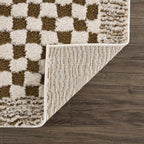 Leryn Brown Checkered Plush Rug