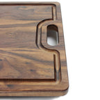 Large Cutting Board With Handles and Juice Groove 18x12, Walnut Reversible Wood Cutting Board, Doubles as a Wooden Serving Tray With Handles