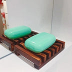 Natural Wooden Soap Dish Wood Soap Tray Holder Storage Soap Rack Plate Box Container For Bath Shower Plate Bathroom Wooden Soap Dish Soap Saver Holder Soap Tray for Bathroom Shower Rectangular Sink Drainer Hand Craft for Soap Sponges And More