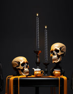 Color Poem Ornament 10in Black Dripless Halloween Taper Candles Set of 4