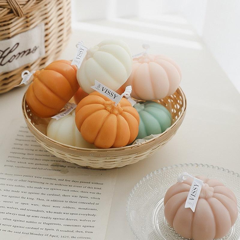 Pumpkin Candle Creative Handmade Aromatherapy Candle Pumpkin Candle Fall Candle Gift Set For Women Aromatherapy Candle Gift For Halloween Decorations Candle Photo Home Restaurant Hotel Decoration