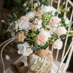 Artificial Faux Real Touch Blooming Rose Stem 25" Tall Silk