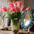 Faux Silk Flower Flame Tulip Stem 24" Tall