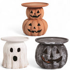 Terracotta Halloween Pillar Candle Holder